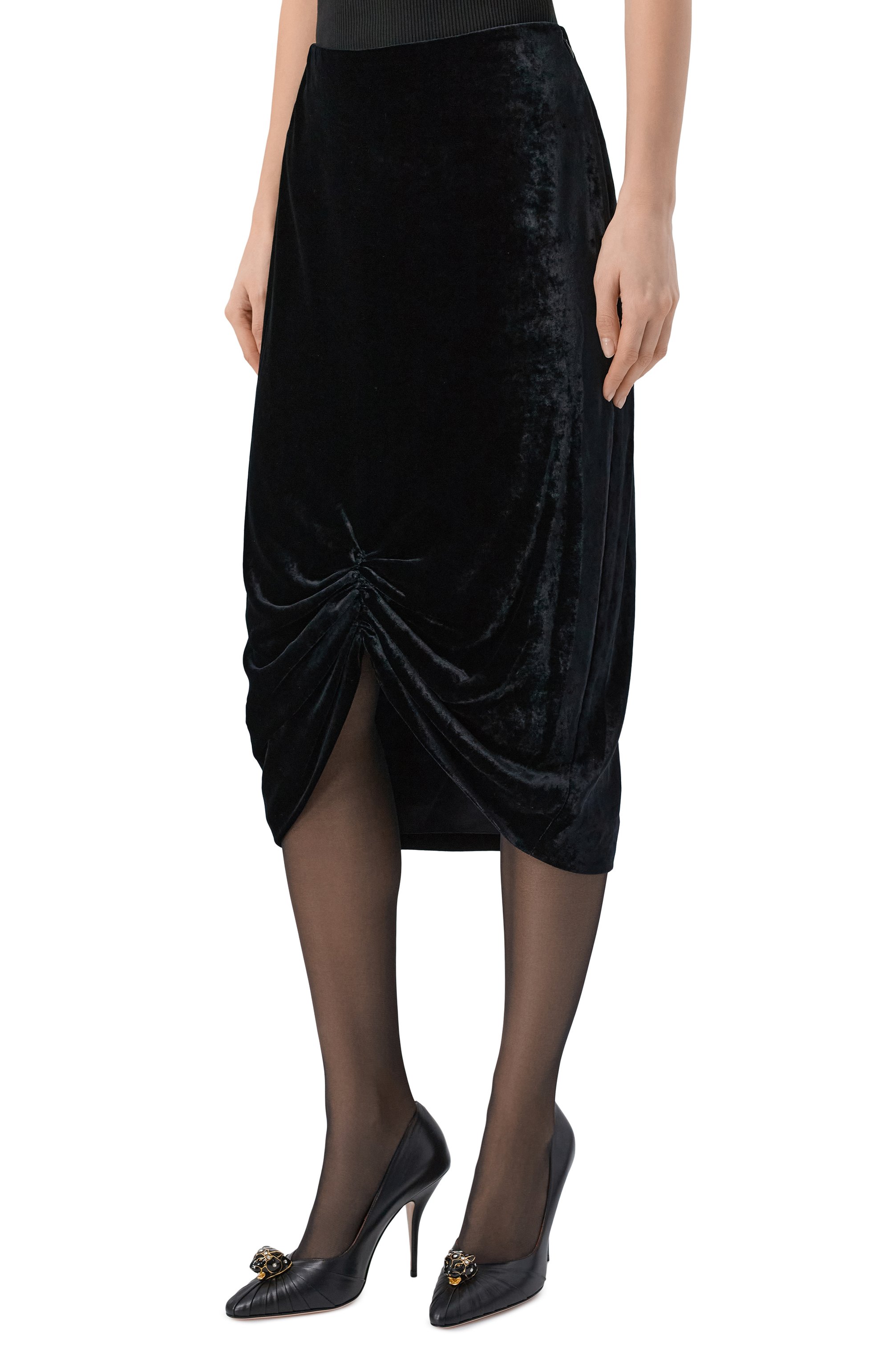 Бархатная юбка VALENTINO, арт. 8B0RAEZ5/A64, фото 3