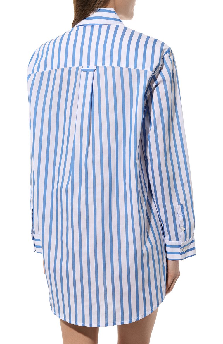 Женская хлопковая сорочка DEREK ROSE белого цвета, арт. 1523-CAPR023 | Фото 4 (Материал сплава: Проставлено; Нос: Не проставлено; Материал внешний: Хлопок)