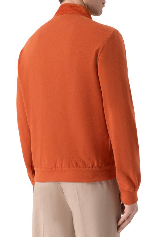 Кардиган с замшевой отделкой MVST M26.CSM.L401/PERF0RATED SUEDE/FP000-C0TT0N-CASHMER Оранжевый  M26.CSM.L401/PERF0RATED SUEDE/FP000-C0TT0N-CASHMER Фото 4