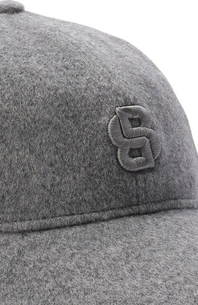 Бейсболка из шерсти и шелка BOSS серого цвета по цене 7195 руб., арт. 50550607, фото 3 Бейсболка из шерсти и шелка BOSS, арт. 50550607, фото 3