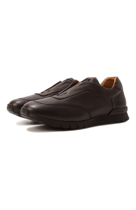 Кожаные кроссовки Kiton USSA107N0012601 Коричневый USSA107N0012601