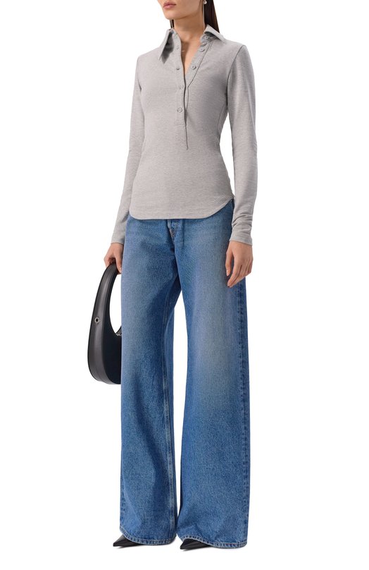 Хлопковое поло The Attico 260WCI00031/JJF006AA Серый  260WCI00031/JJF006AA Фото 2