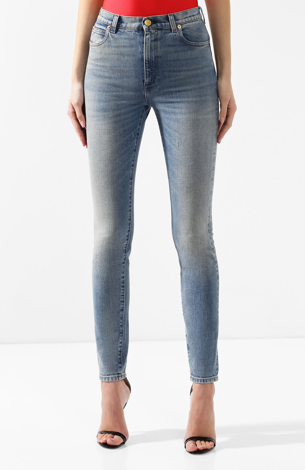 Джинсы с потертостями GUCCI синего цвета по цене 128160 руб., арт. 502797/XDAHY, фото 3 Джинсы с потертостями GUCCI, арт. 502797/XDAHY, фото 3