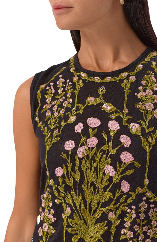 Топ из кашемира и шелка Giambattista Valli 25FWPVCM0M14/02CAS Чёрный  25FWPVCM0M14/02CAS Фото 5