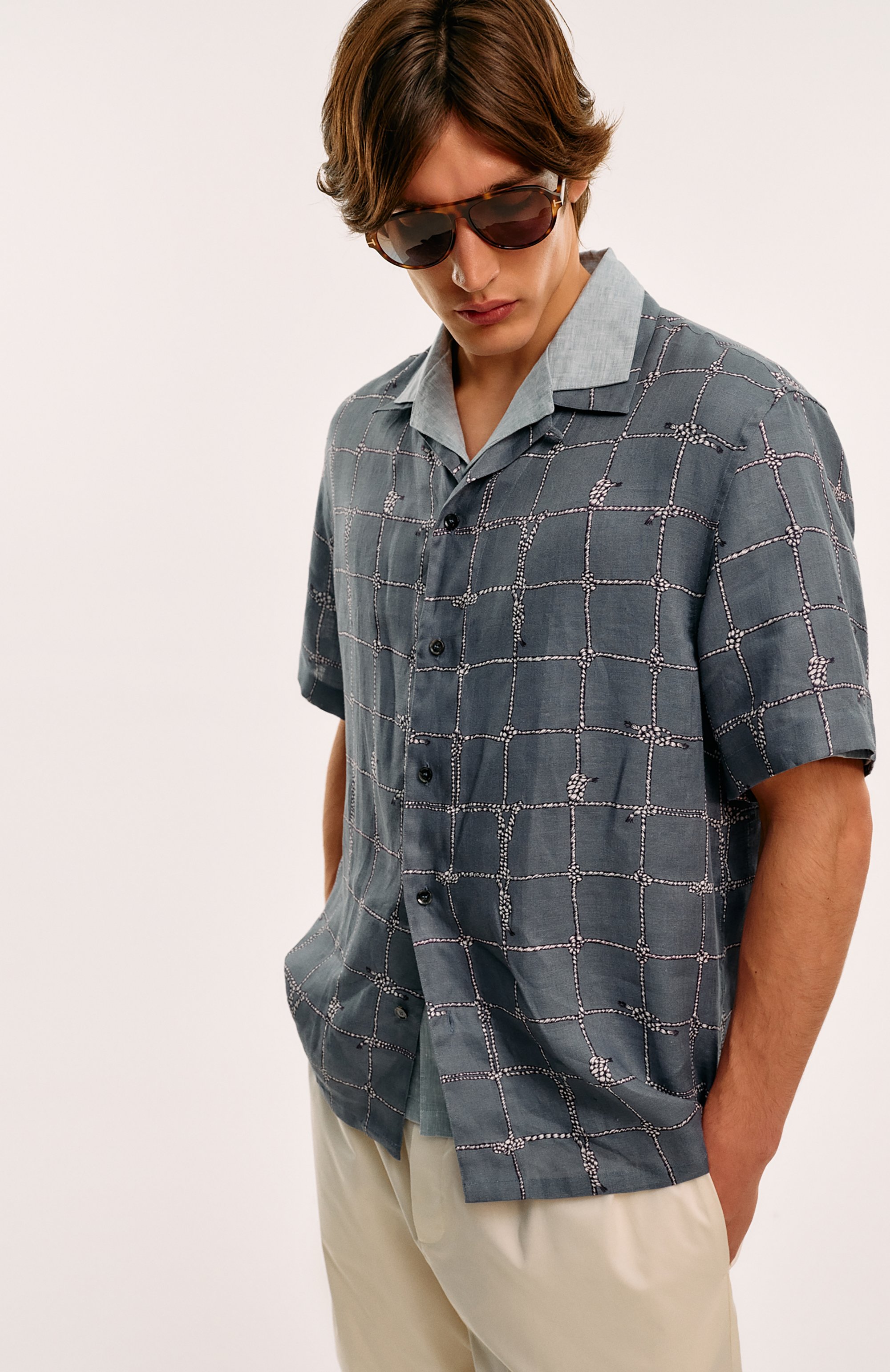 Льняная рубашка BRUNELLO CUCINELLI, арт. MM6840615, фото 7