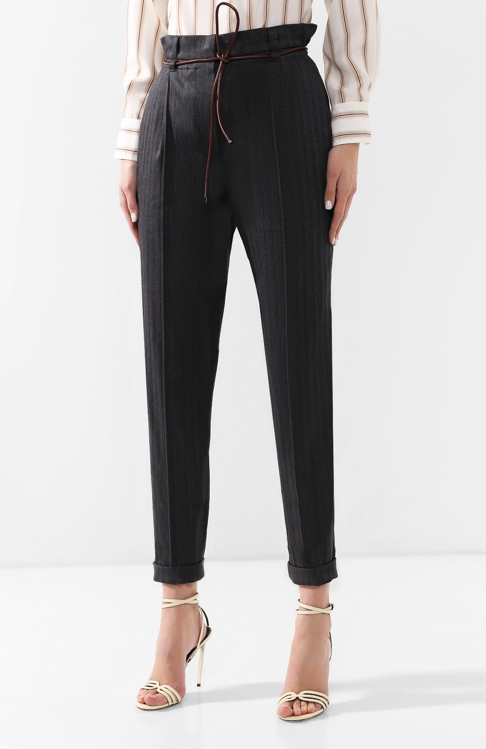 Брюки из смеси хлопка и льна BRUNELLO CUCINELLI, арт. MF578P6863, фото 3
