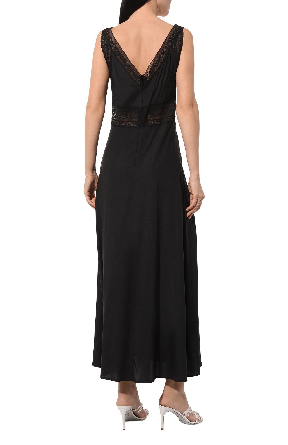 Шелковое платье P.A.R.O.S.H. черного цвета по цене 69950 руб., арт. D725299, фото 4 Шелковое платье P.A.R.O.S.H., арт. D725299, фото 4