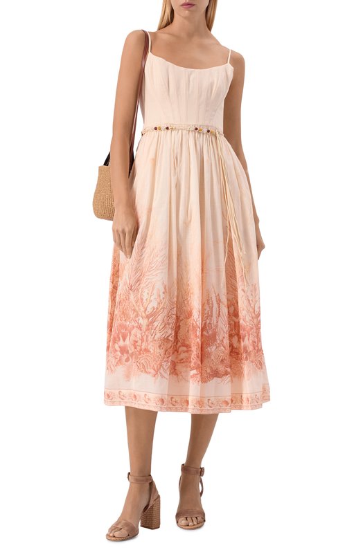 Хлопковое платье Zimmermann 6881DRS262 Бежевый  6881DRS262 Фото 2