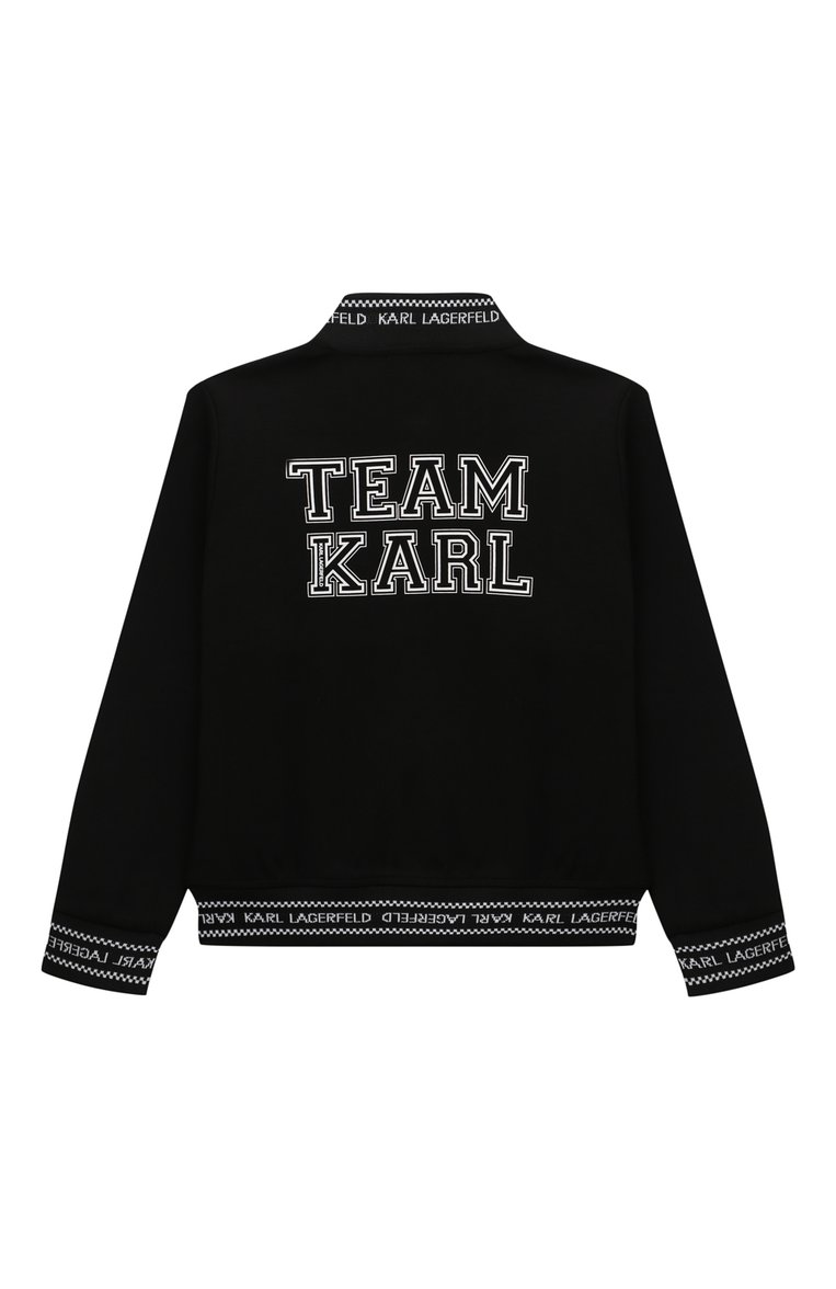 Детский толстовка KARL LAGERFELD KIDS черного цвета, арт. Z30048 | Фото 3 (Рукава: Длинные; Материал внешний: Синтетический материал, Хлопок; Мальчики Кросс-КТ: Толстовка-одежда; Ростовка одежда: 7 лет | 122 см, 12 лет | 152 см, 13 - 15 лет | 158 см, 16 лет | 164 см, 9 лет | 134 см)