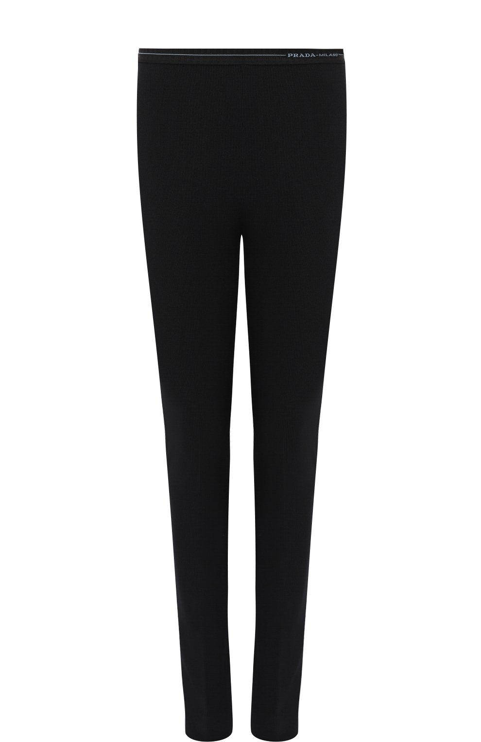 Однотонные брюки с эластичным поясом и логотипом бренда PRADA, арт. 32108I-1RXD-F0002, фото 1