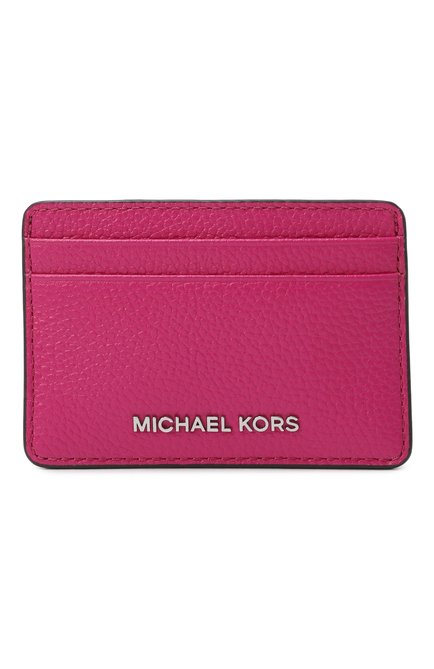 Женский кожаный футляр для кредитных карт MICHAEL MICHAEL KORS фуксия цвета, арт. 32F8SF6D1L | Фото 1 (Материал сплава: Проставлено; Нос: Не проставлено; Материал: Натуральная кожа)