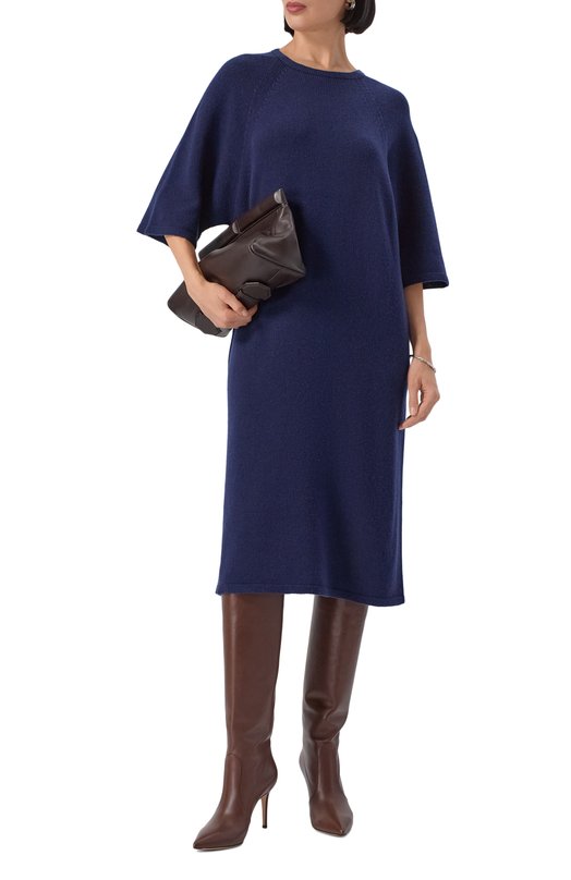 Платье из шерсти и кашемира Emporio Armani EW003196/AF20114/UB115 Синий  EW003196/AF20114/UB115 Фото 2