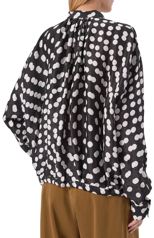 Блузка из вискозы и шелка Dries Van Noten 010744-3114 Чёрно-белый  010744-3114 Фото 4