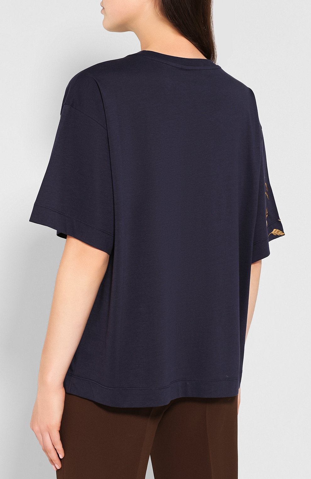 Хлопковая футболка DRIES VAN NOTEN синего цвета по цене 22900 руб., арт. 192-11179-8611, фото 4 Хлопковая футболка DRIES VAN NOTEN, арт. 192-11179-8611, фото 4