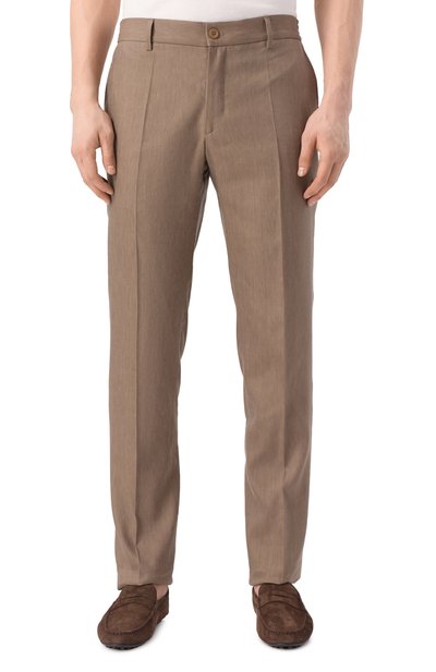 Брюки изо льна и шерсти STEFANO RICCI коричневого цвета по цене 117000 руб., арт. M1T8000006/WL003L, фото 3 Брюки изо льна и шерсти STEFANO RICCI, арт. M1T8000006/WL003L, фото 3