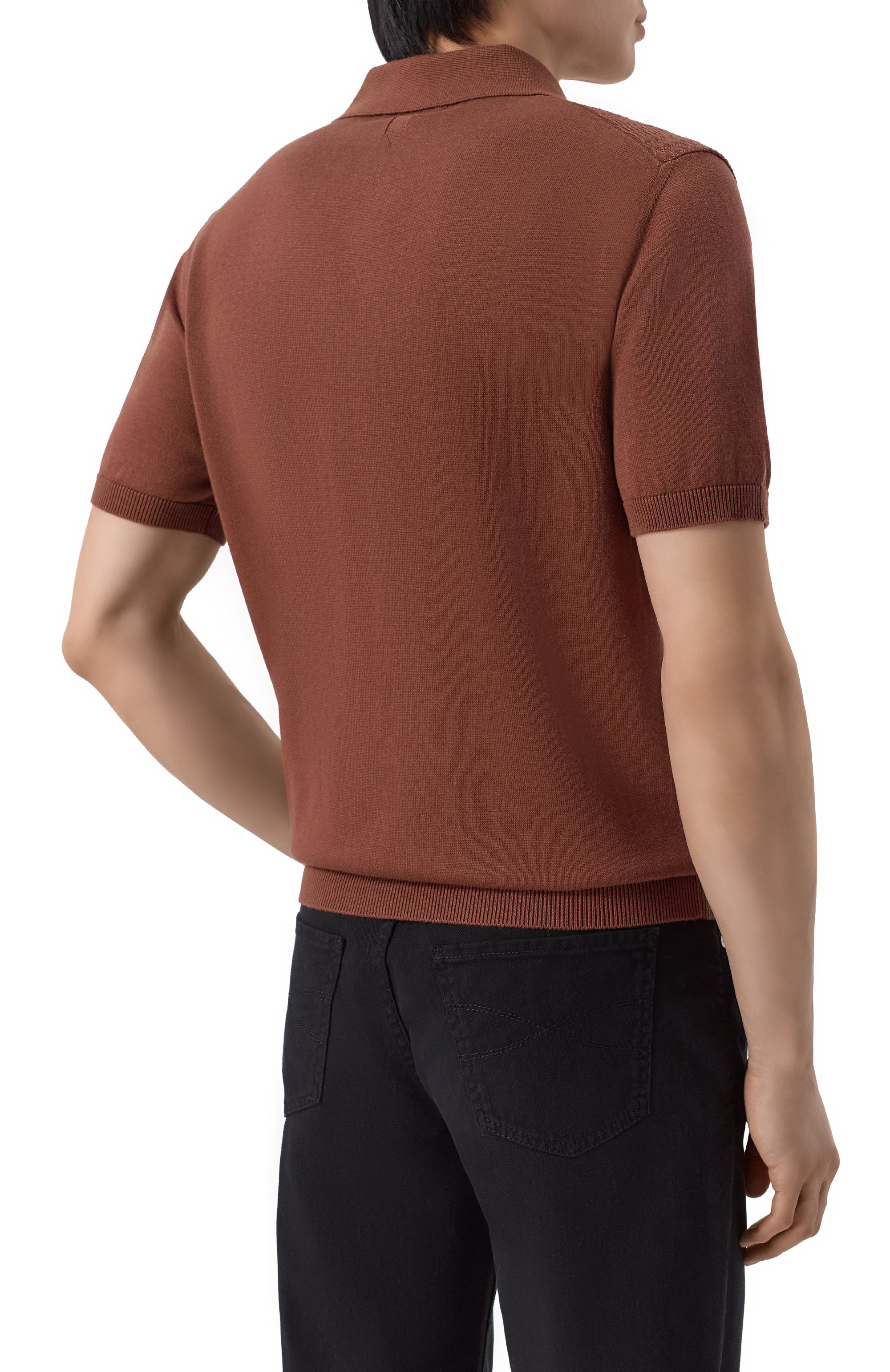 Поло CANALI коричневого цвета по цене 59650 руб., арт. C1177/MK02463, фото 4 Поло CANALI, арт. C1177/MK02463, фото 4