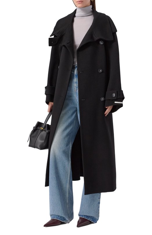 Шерстяное пальто Sportmax Y0LE Чёрный  Y0LE Фото 2