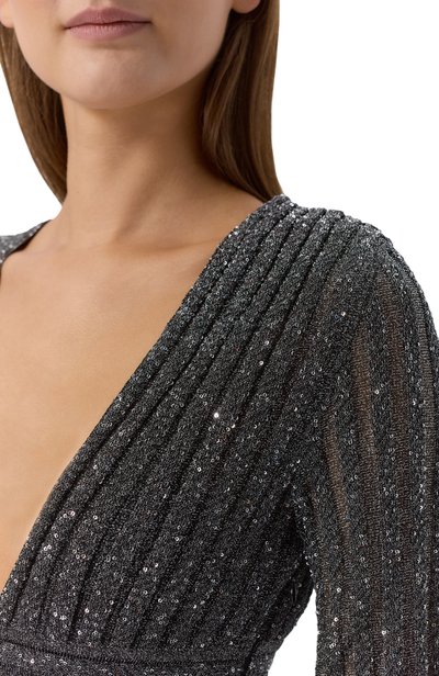 Платье с отделкой пайетками MISSONI серого цвета по цене 357500 руб., арт. DS26WG0N/BK01JB, фото 4 Платье с отделкой пайетками MISSONI, арт. DS26WG0N/BK01JB, фото 4