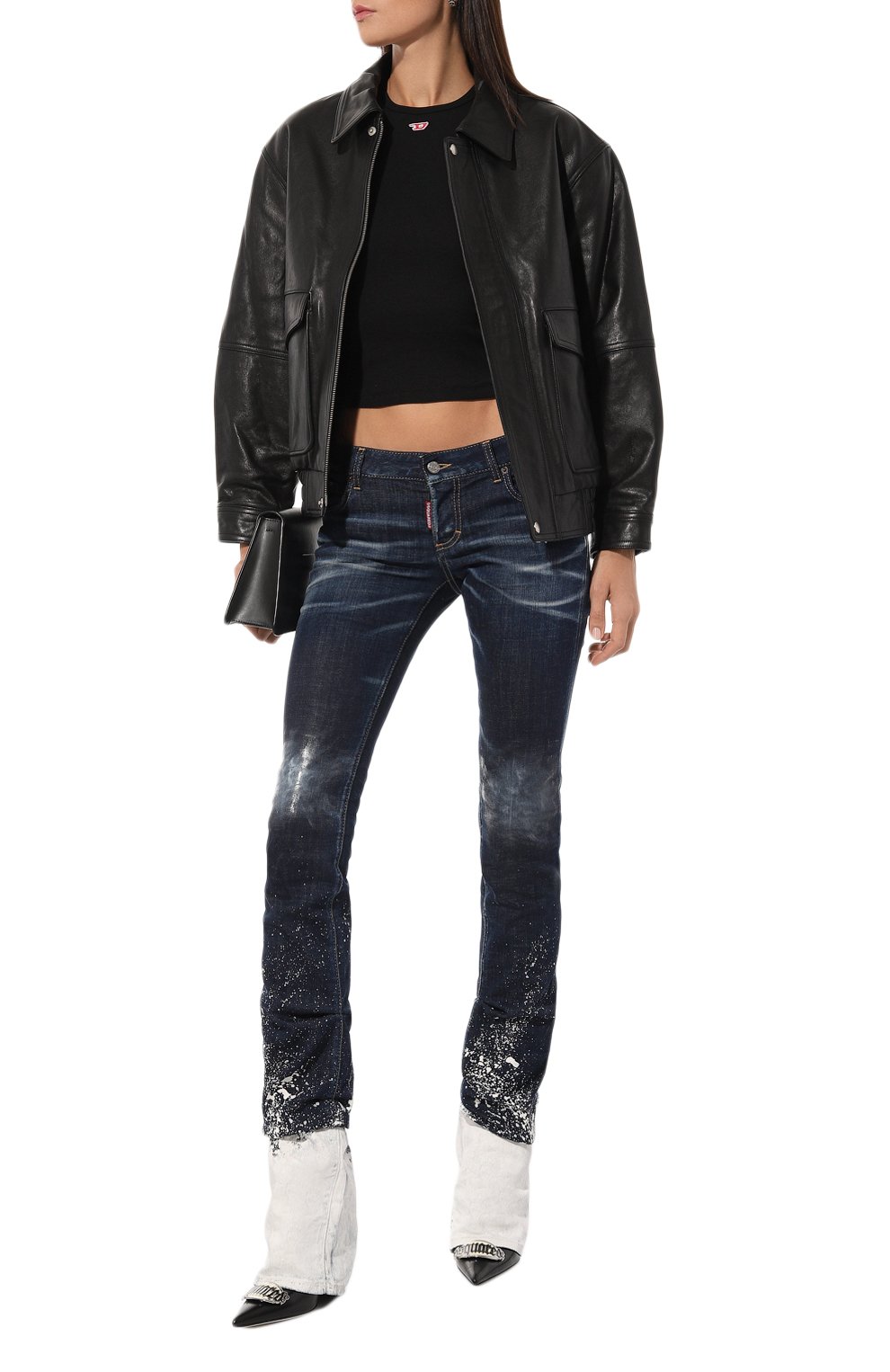 Джинсы DSQUARED2 темно-синего цвета по цене 97800 руб., арт. S72LB0811/S30342, фото 2 Джинсы DSQUARED2, арт. S72LB0811/S30342, фото 2