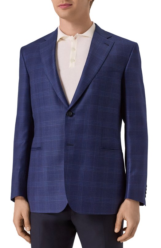 Шерстяной пиджак Brioni RG0D0R-PCA54 Синий  RG0D0R-PCA54 Фото 5