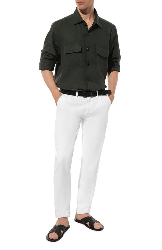 Льняная рубашка Kiton UMC016H08838 Зелёный  UMC016H08838 Фото 2