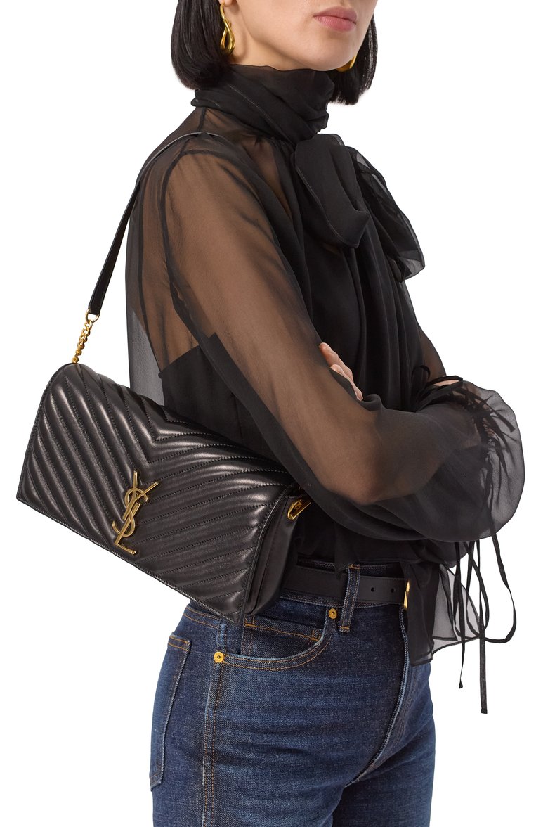 Женская сумка kate 99 SAINT LAURENT черного цвета, арт. 660618/1ELX1 | Фото 2 (Материал: Натуральная кожа; Размер: medium; Автоматизация ТО: Проставлено; Автоматизация состава: Проставлено)