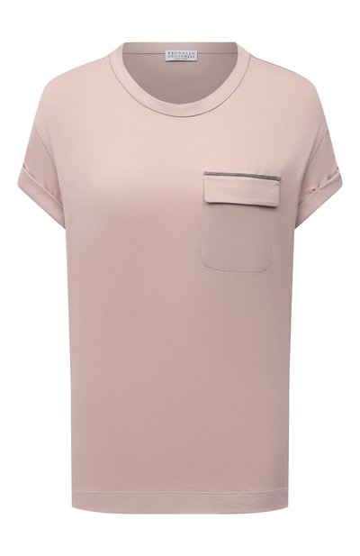 Женская хлопковая футболка BRUNELLO CUCINELLI, арт. MPA45BM500
