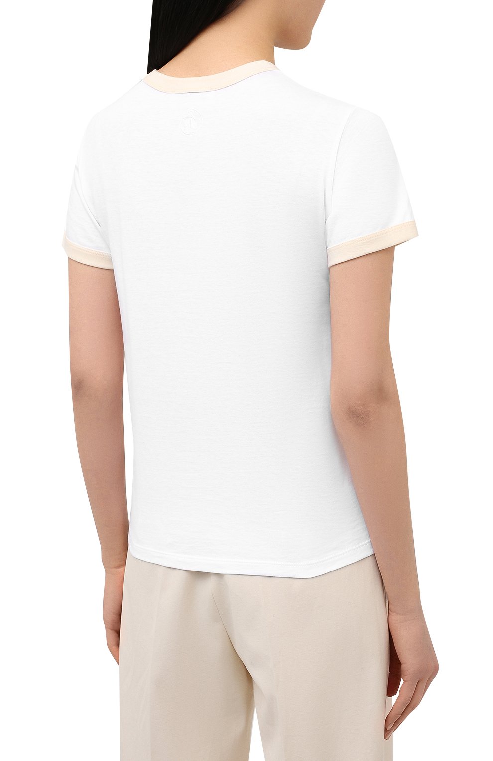 Хлопковая футболка LANVIN белого цвета по цене 24000 руб., арт. RW-T0688J-JR54-P21, фото 4 Хлопковая футболка LANVIN, арт. RW-T0688J-JR54-P21, фото 4