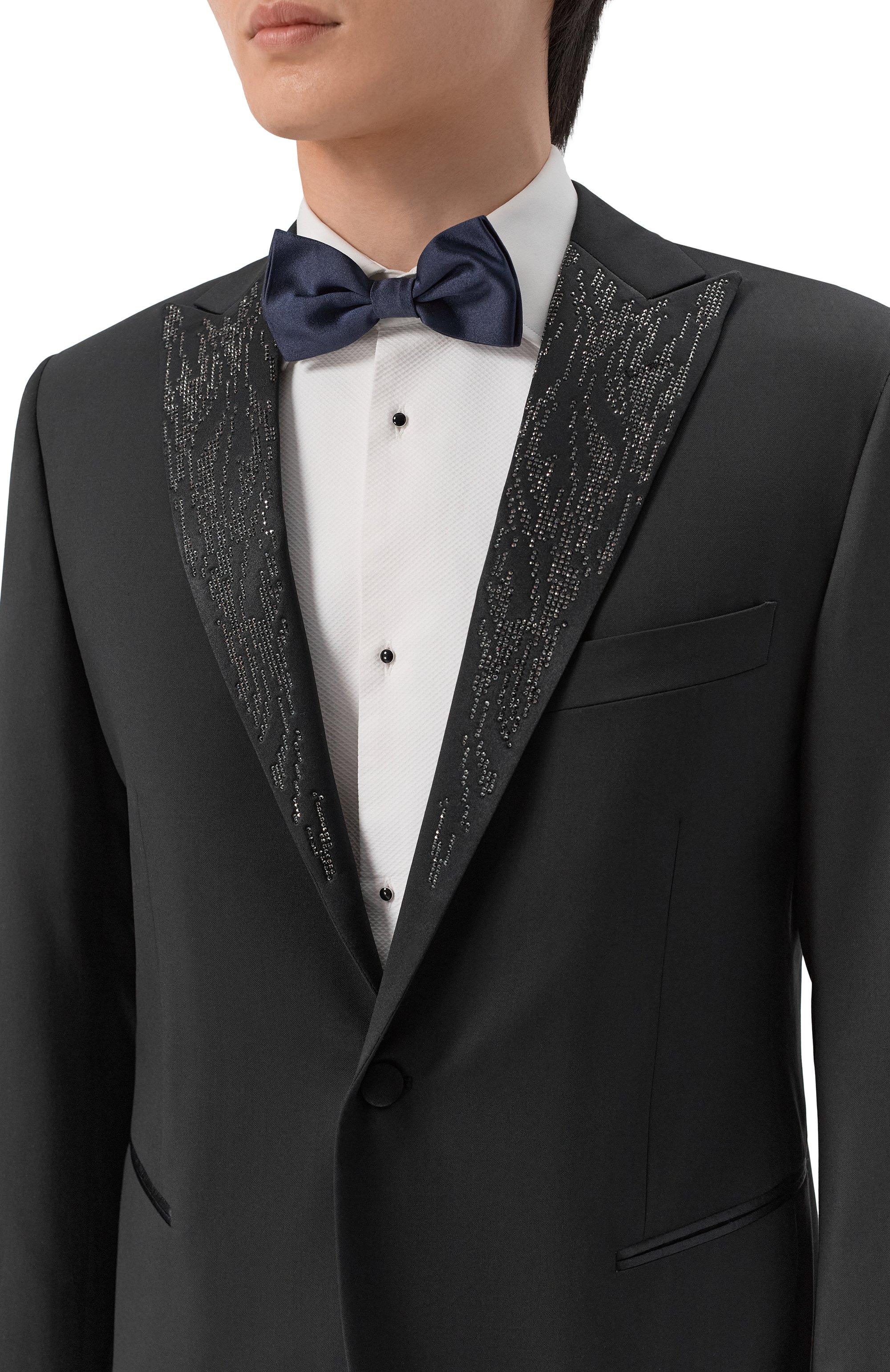 Шерстяной смокинг с отделкой стразами CORNELIANI, арт. 276T46/2798150, фото 5