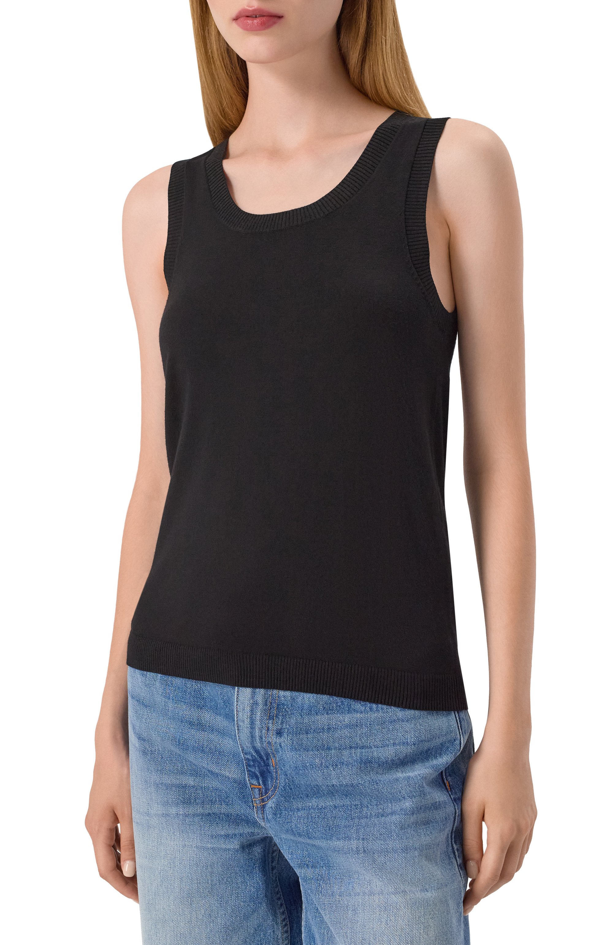 Майка из вискозы WEEKEND MAX MARA черного цвета по цене 19900 руб., арт. ASBUURG, фото 3 Майка из вискозы WEEKEND MAX MARA, арт. ASBUURG, фото 3