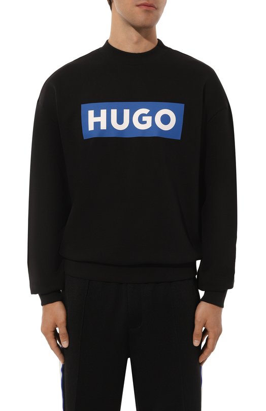 Хлопковый свитшот HUGO Blue Чёрный, фото 3