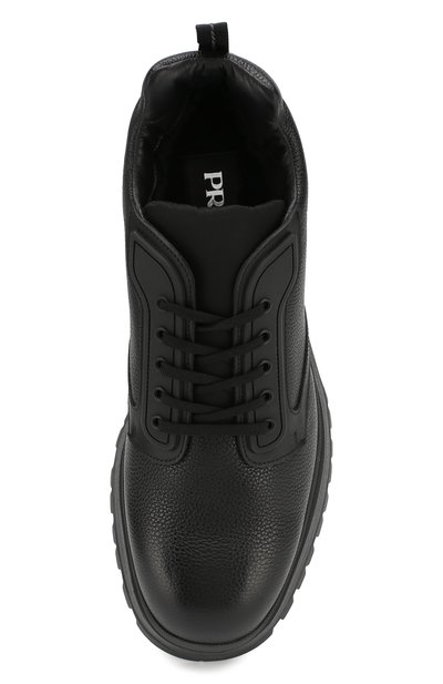 Кожаные ботинки с внутренней меховой отделкой PRADA разноцветного цвета по цене 83000 руб., арт. 4T3348-3V81-F0A13-A000, фото 5 Кожаные ботинки с внутренней меховой отделкой PRADA, арт. 4T3348-3V81-F0A13-A000, фото 5