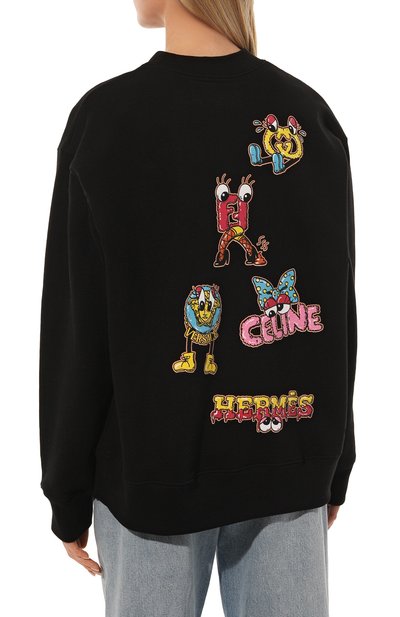 Хлопковый свитшот DOMREBEL черного цвета по цене 31150 руб., арт. LUXURY/SWEATSHIRT, фото 4 Хлопковый свитшот DOMREBEL, арт. LUXURY/SWEATSHIRT, фото 4