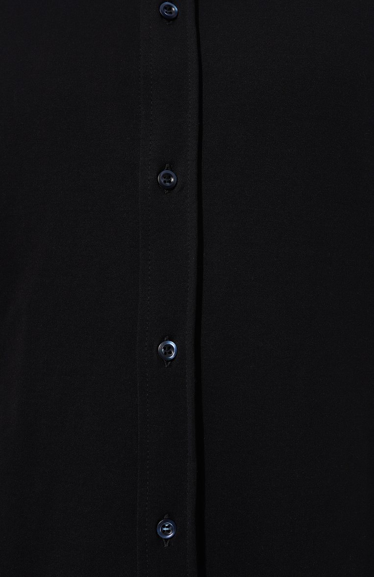 Мужская хлопковая рубашка BRUNELLO CUCINELLI темно-синего цвета, арт. M0B136686 | Фото 5 (Манжеты: На пуговицах; Рукава: Длинные; Воротник: Акула; Случай: Повседневный; Длина (для топов): Стандартные; Материал сплава: Проставлено; Материал внешний: Хлопок; Принт: Однотонные; Драгоценные камни: Проставлено; Стили: Кэжуэл)