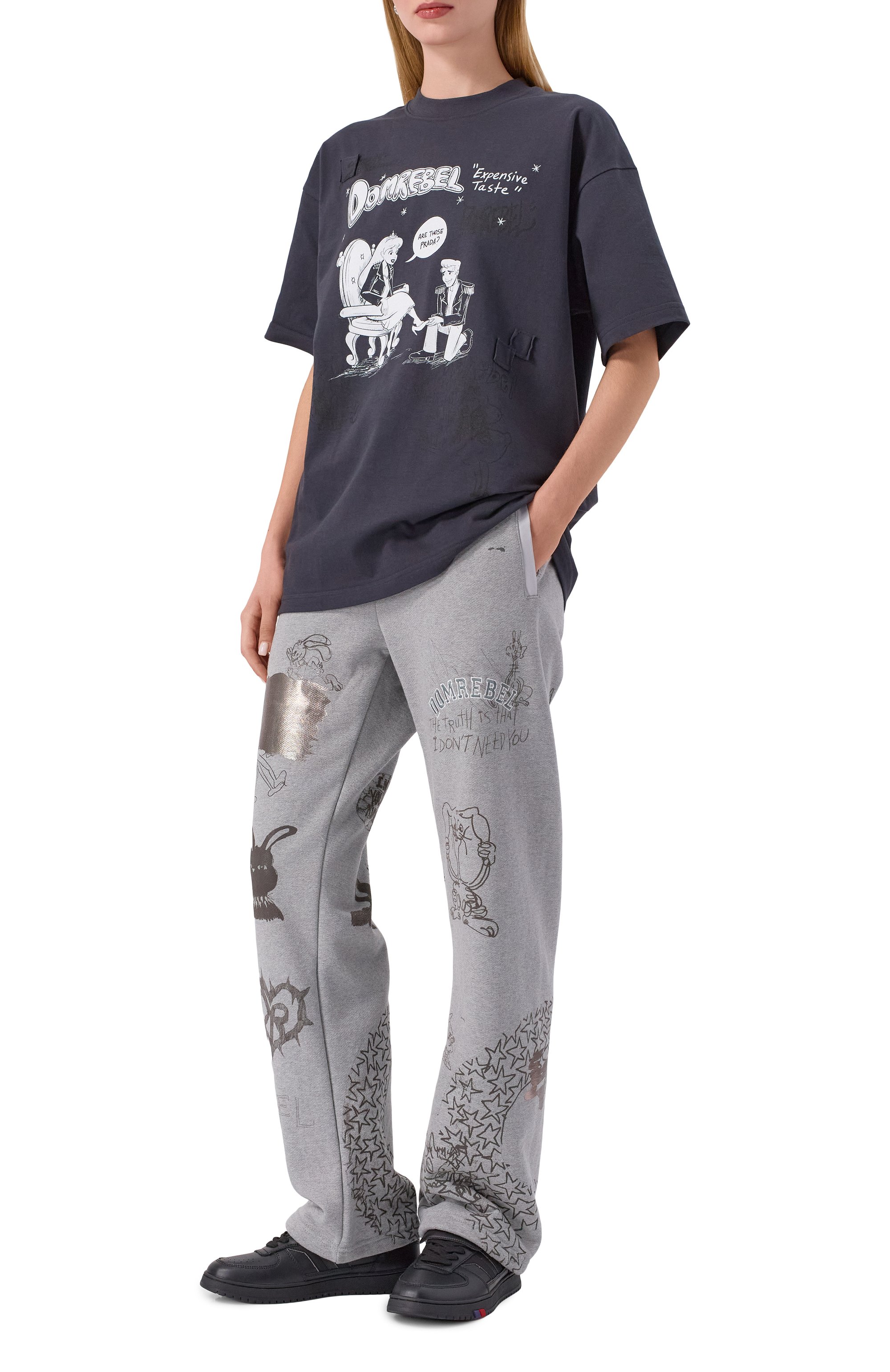 Хлопковые брюки DOMREBEL, арт. C0LLEGE SWEATPANTS, фото 2