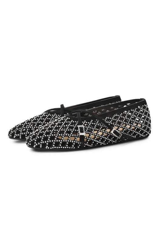Замшевые балетки Sparkle Mesh Mach & Mach PF25-S1037-10-SUE-BLK Чёрный PF25-S1037-10-SUE-BLK