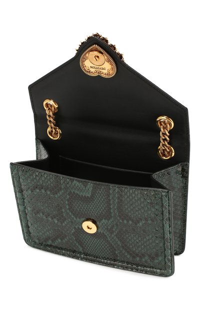 Сумка devotion small из кожи питона DOLCE & GABBANA зеленого цвета по цене 270000 руб., арт. BB6641/A2111/PBIV, фото 4 Сумка devotion small из кожи питона DOLCE & GABBANA, арт. BB6641/A2111/PBIV, фото 4