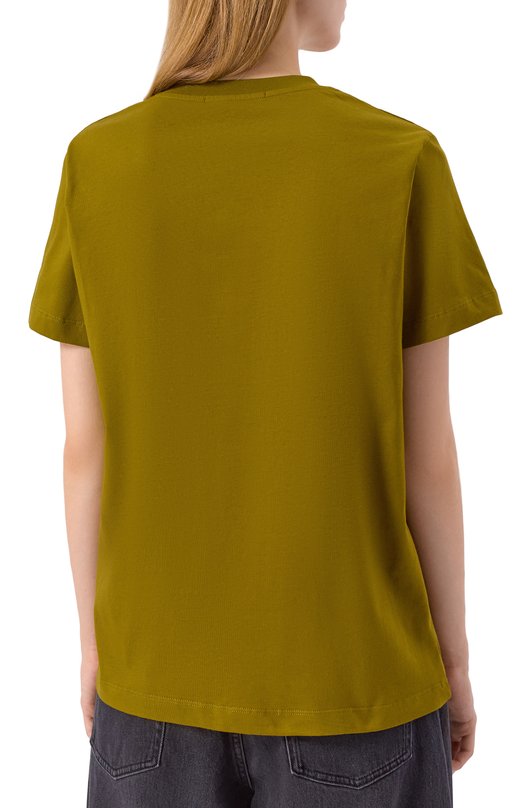 Хлопковая футболка MSGM 3941MDM500/257798 Хаки  3941MDM500/257798 Фото 4