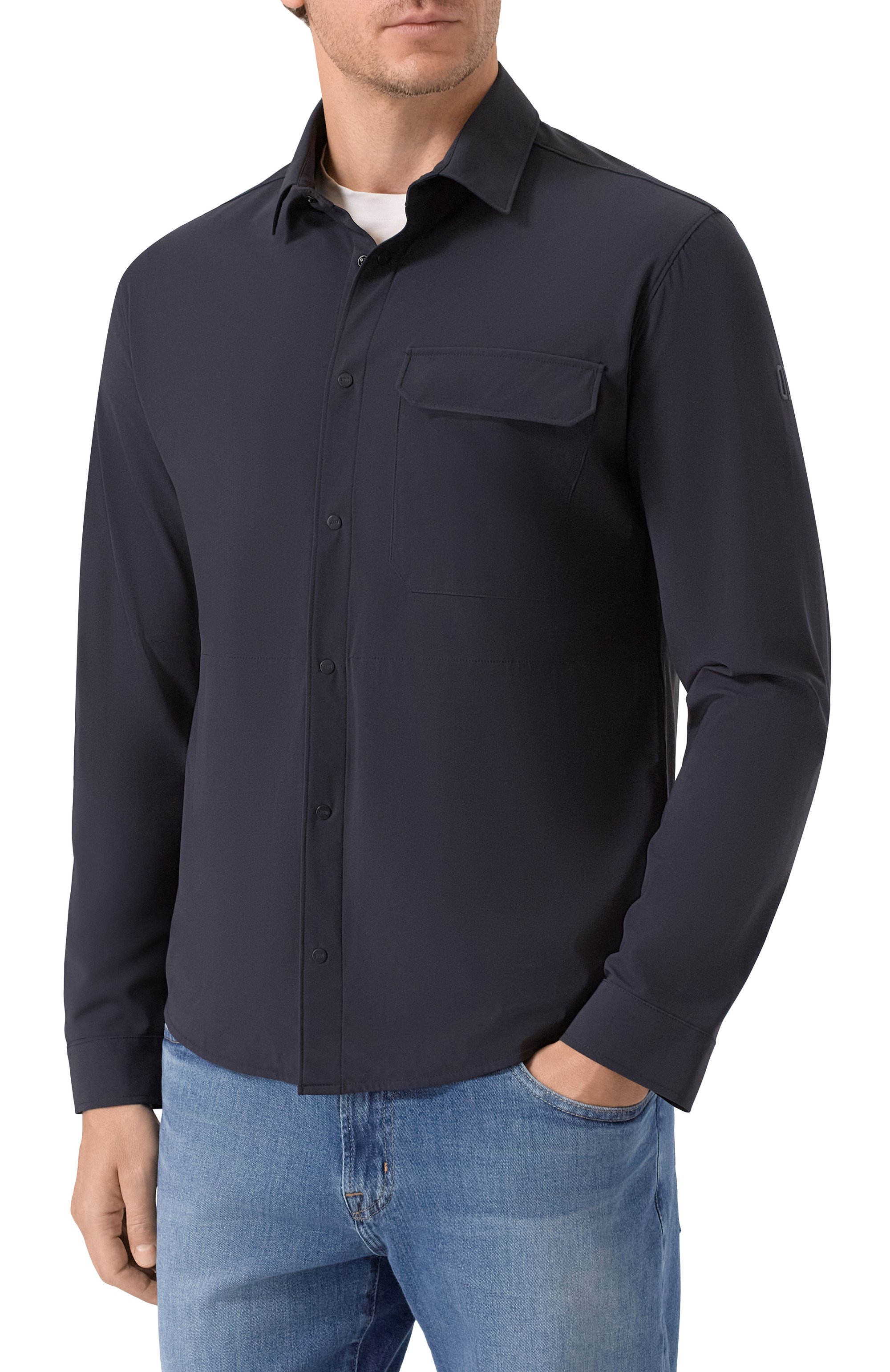 Куртка-рубашка DUNO темно-синего цвета по цене 38200 руб., арт. R0NAN/TREVI, фото 3 Куртка-рубашка DUNO, арт. R0NAN/TREVI, фото 3