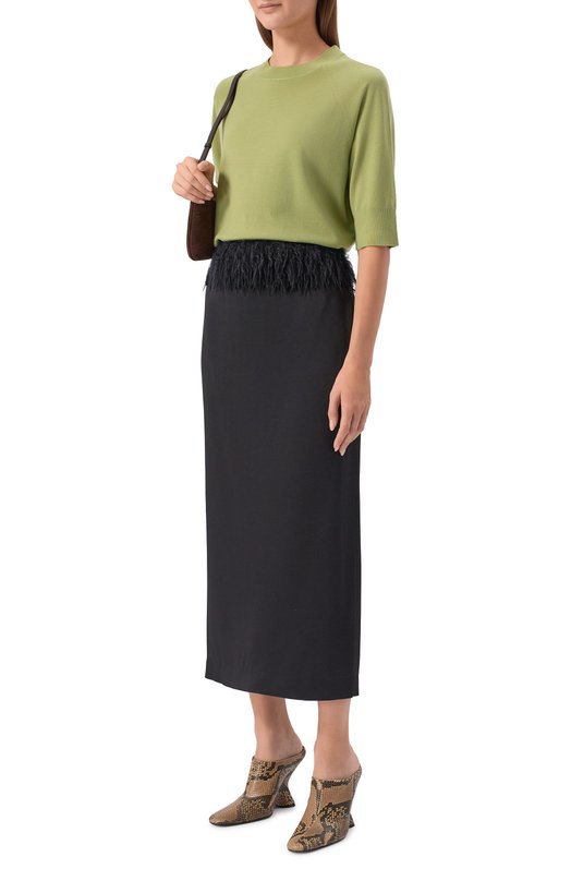 Шерстяной пуловер Dries Van Noten 131200/3700 Зелёный  131200/3700 Фото 2