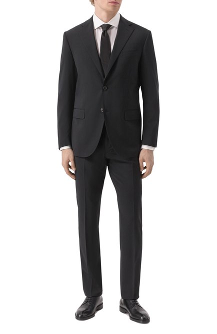 Мужской шерстяной костюм CORNELIANI черного цвета, арт. 256008-2518563_SET | Фото 1 (Рукава: Длинные; Материал внешний: Шерсть; Материал сплава: Проставлено; Драгоценные камни: Проставлено)