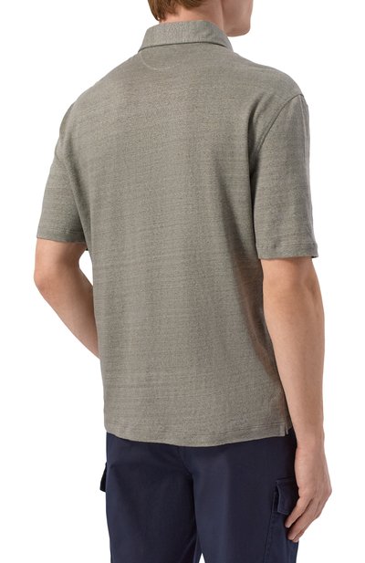 Поло изо льна и хлопка BRUNELLO CUCINELLI, арт. MR8273915, фото 4