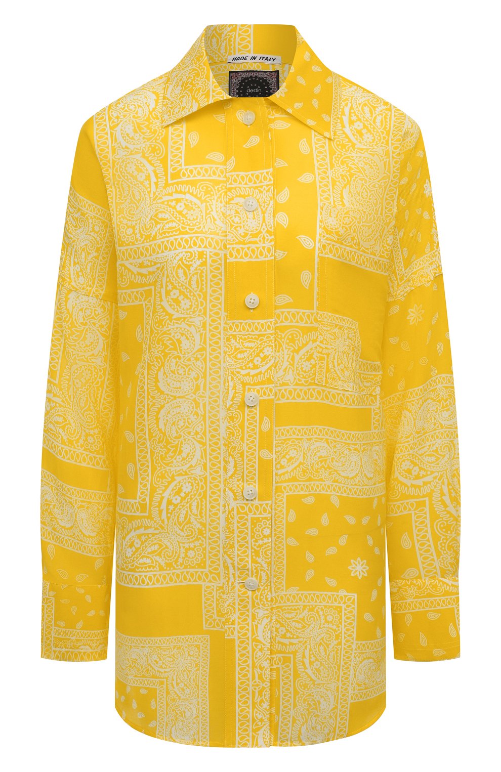 Рубашка из хлопка и шелка DESTIN, арт. D5S2/AMI BUTT0N BANDANA PATCH, фото 1