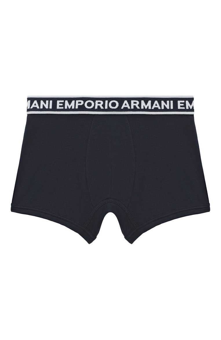 Детские комплект из двух боксеров EMPORIO ARMANI разноцветного цвета, арт. 406501/3R650 | Фото 2 (Рукава: Короткие; Материал внешний: Хлопок; Драгоценные камни: Проставлено; Материал сплава: Проставлено)