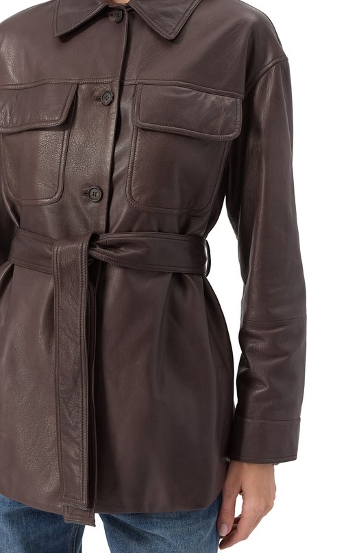 Кожаная куртка Brunello Cucinelli MPMUL7453P Коричневый  MPMUL7453P Фото 5