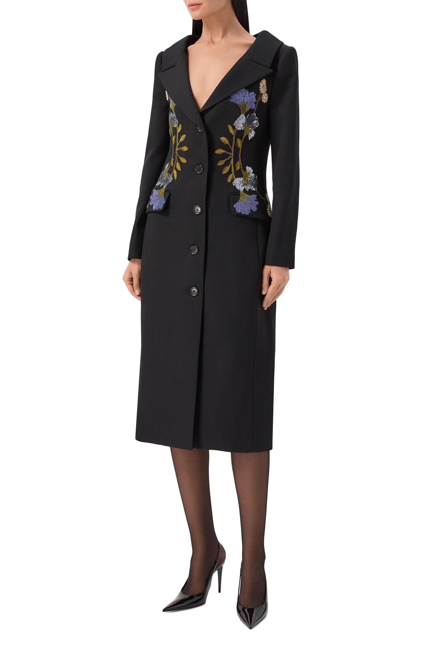 Пальто с отделкой пайетками ELIE SAAB, арт. C0042NP26/W0012, фото 3