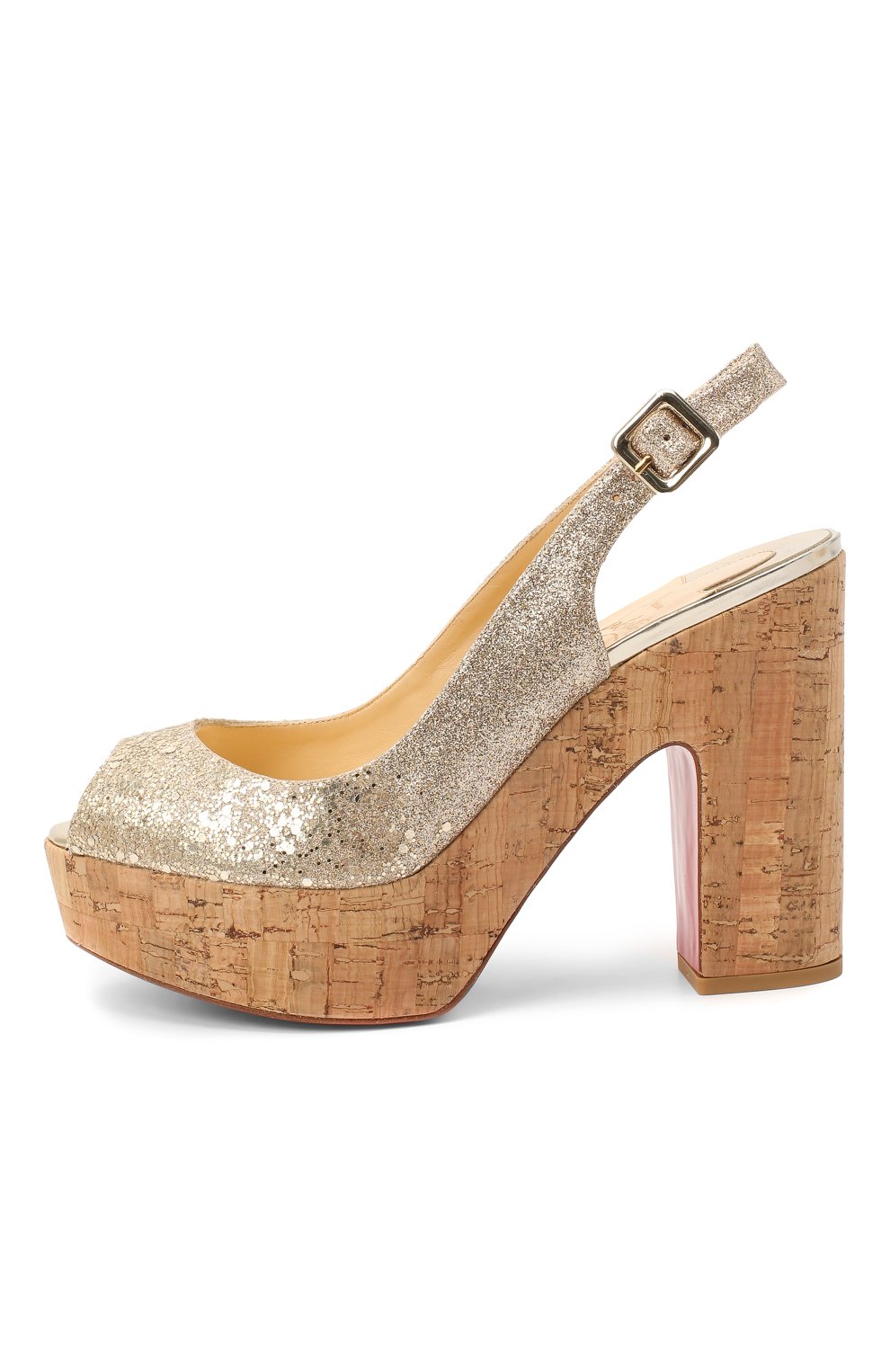 Босоножки dona anna 120 CHRISTIAN LOUBOUTIN, арт. dona anna 120 glitter ecu/sp/cork zeppa, фото 3