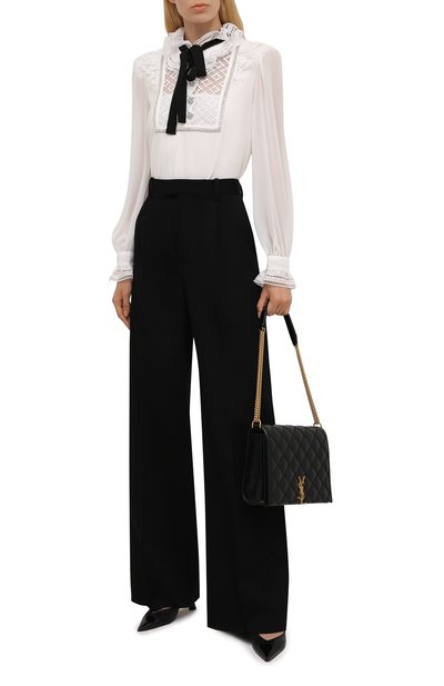 Блузка из вискозы SELF-PORTRAIT белого цвета по цене 38950 руб., арт. AW21-016T, фото 2 Блузка из вискозы SELF-PORTRAIT, арт. AW21-016T, фото 2