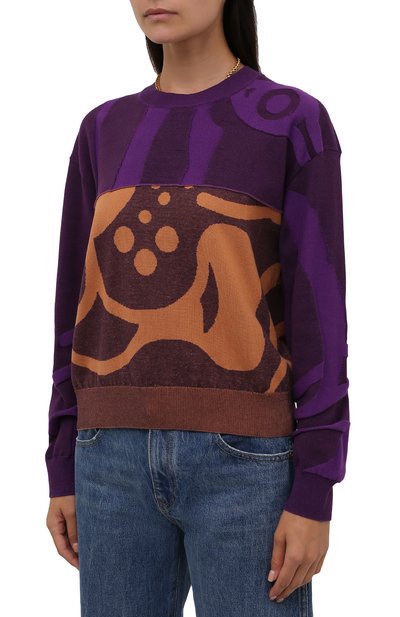 Хлопковый пуловер KENZO фиолетового цвета по цене 37100 руб., арт. FB62PU6403TC, фото 3 Хлопковый пуловер KENZO, арт. FB62PU6403TC, фото 3