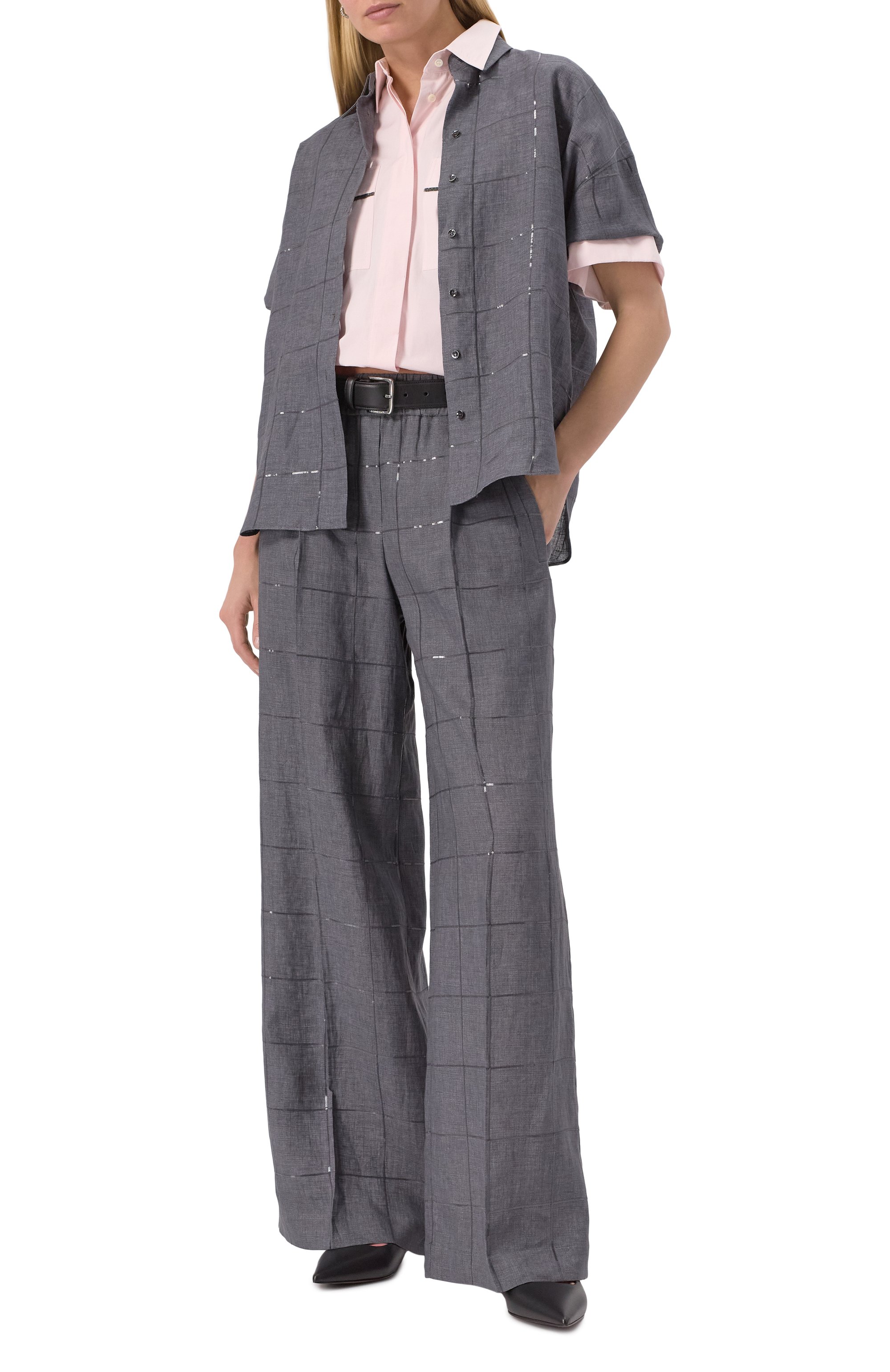 Льняная рубашка BRUNELLO CUCINELLI серого цвета по цене 291500 руб., арт. MM633RH706, фото 2 Льняная рубашка BRUNELLO CUCINELLI, арт. MM633RH706, фото 2